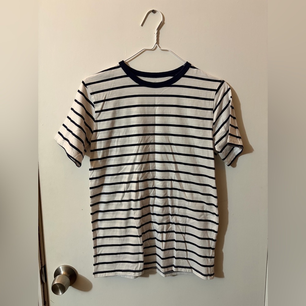 Boys Children’s Place Large 10/12 Classic Striped Navy and White Shirt Tote2